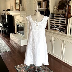 Libeco 100% Belgian linen dress - mid length hi / low 4” longer in back